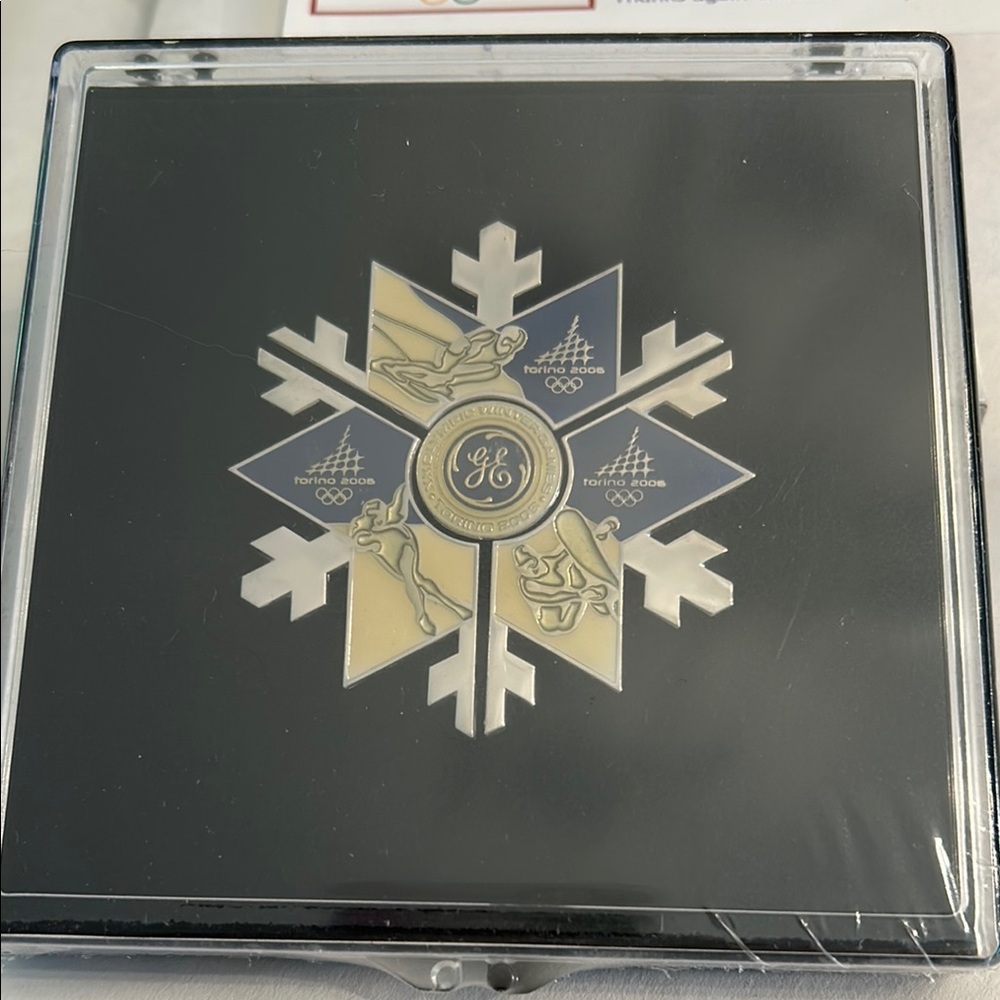 2008 Beijing Winter Olympic Games GE Blue and Silver 3 Pin Set Unopened